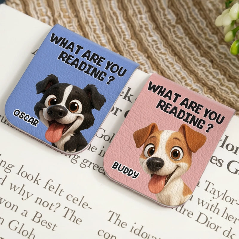 Custom Leather Magnetic Bookmark - Personalized  Bookish Gifts For Book Lovers, Bookworms, Dog Cat Lovers, Dog Dad And Mom, Cat Owners - Stay Pawsitive, Keep Reading