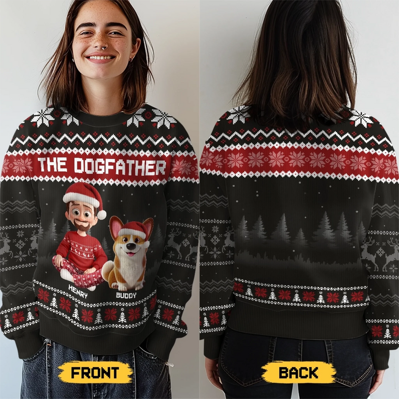Custom Unisex Ugly Sweatshirt - Personalized  Christmas Birthday Gifts For Dog Lovers, Dog Dad And Mom - Master Of Fetch