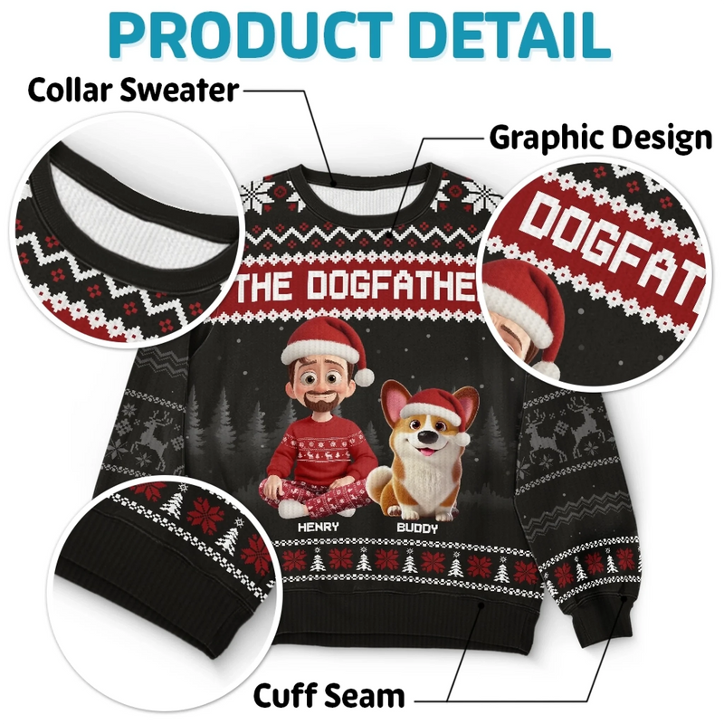 Custom Unisex Ugly Sweatshirt - Personalized  Christmas Birthday Gifts For Dog Lovers, Dog Dad And Mom - Master Of Fetch
