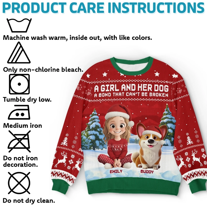 Custom Unisex Ugly Sweatshirt - Personalized  Christmas Birthday Gifts For Dog Lovers, Dog Dad And Mom - Festive Fur Baby Love