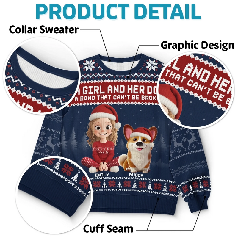 Custom Unisex Ugly Sweatshirt - Personalized  Christmas Birthday Gifts For Dog Lovers, Dog Dad And Mom - A Pawfect Holiday Duo