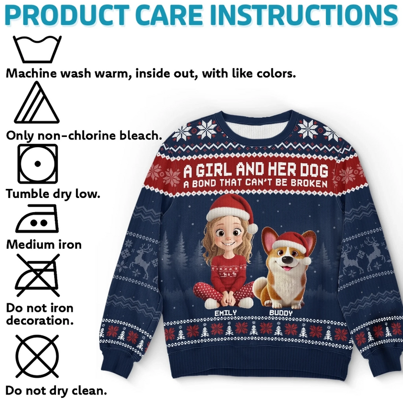 Custom Unisex Ugly Sweatshirt - Personalized  Christmas Birthday Gifts For Dog Lovers, Dog Dad And Mom - A Pawfect Holiday Duo
