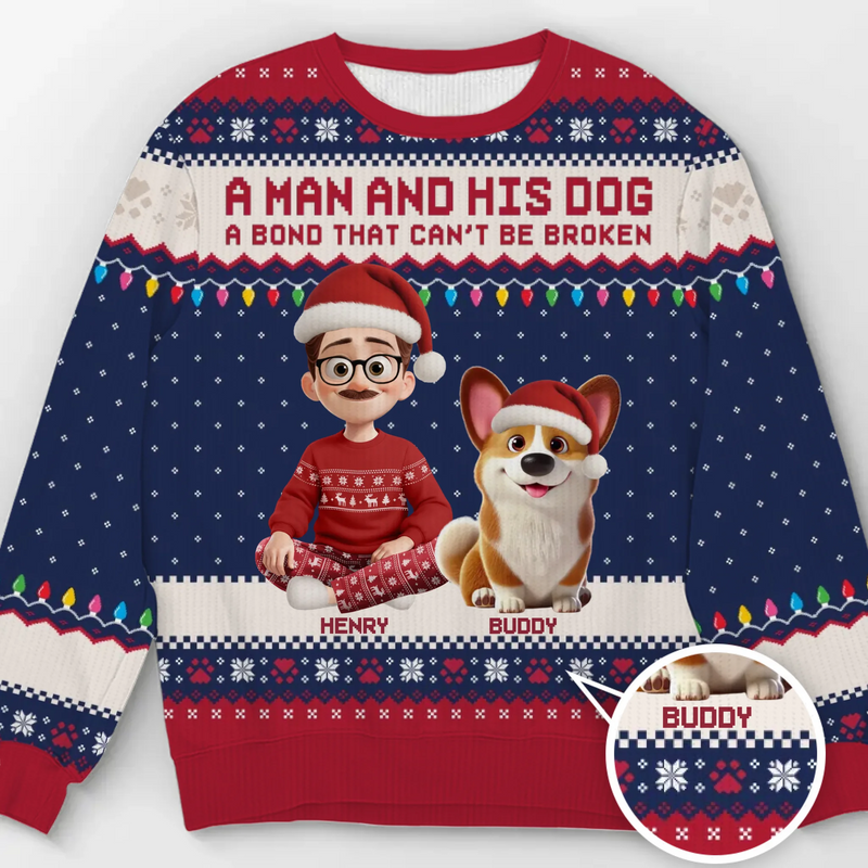 Custom Unisex Ugly Sweatshirt - Personalized  Christmas Birthday Gifts For Dog Lovers, Dog Dad And Mom - Forever My Pawtner In Crime