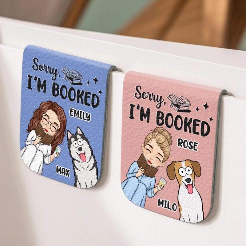 Custom Leather Magnetic Bookmark - Personalized  Bookish Gifts For Book Lovers, Bookworms, Dog Dad And Mom - Paws Off My Page