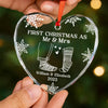 Custom First Christmas Heart Glass Ornament - Personalized Anniversary Christmas Wedding Gifts For Husband And Wife, Him And Her - A Season Of Love