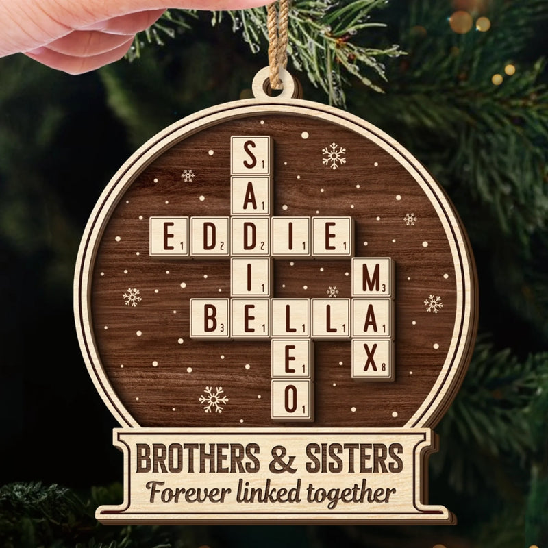 Custom Double Layer Wooden Ornament - Personalized Christmas Birthday Gifts For Brother, Sister - Laughter Flows When We Are Together