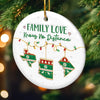 Custom Long Distance Ceramic Ornament - Personalized Christmas Birthday Gifts For Mom, Dad, Brother, Sister, Kids - Always Connected No Matter The Miles