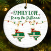 Custom Long Distance Ceramic Ornament - Personalized Christmas Birthday Gifts For Mom, Dad, Brother, Sister, Kids - Always Connected No Matter The Miles