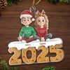 Custom Acrylic Ornament - Personalized Engaged Anniversary Christmas Wedding Gifts For Husband And Wife, Him And Her - Love Wrapped In Lights