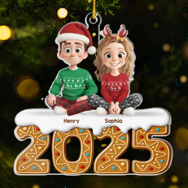 Custom Acrylic Ornament - Personalized Engaged Anniversary Christmas Wedding Gifts For Husband And Wife, Him And Her - Love Wrapped In Lights