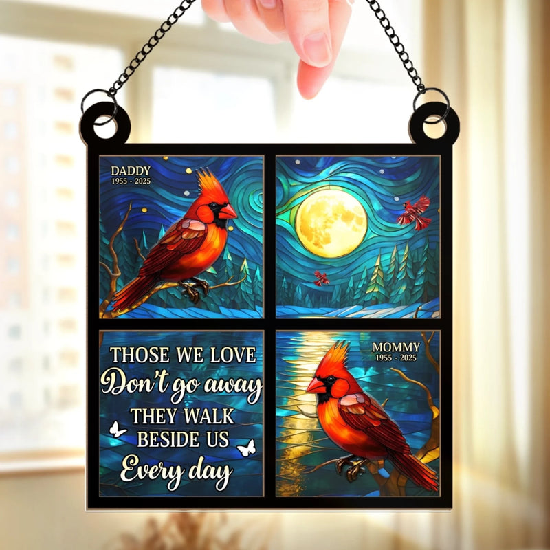 Custom Window Hanging Suncatcher Ornament - Personalized Memorial Sympathy Gifts For Loss Of Mom, Dad - Always In Our Tender Thoughts