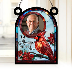 Custom Photo Window Hanging Suncatcher Ornament - Personalized Memorial Sympathy Gifts For Loss Of Mom, Dad - Memories Of Love Live On