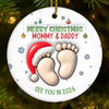 Custom Ceramic Ornament - Personalized Christmas Baby Shower, Gender Reveal Gifts For New Moms, New Dads, New Parents - Welcome To Your Little World