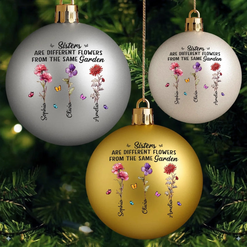 Custom Colored Ball Ornament - Personalized Best Friend Christmas Birthday Gifts For Women, Besties, Sisters, BFF - Besties Bring Sunshine Every Day