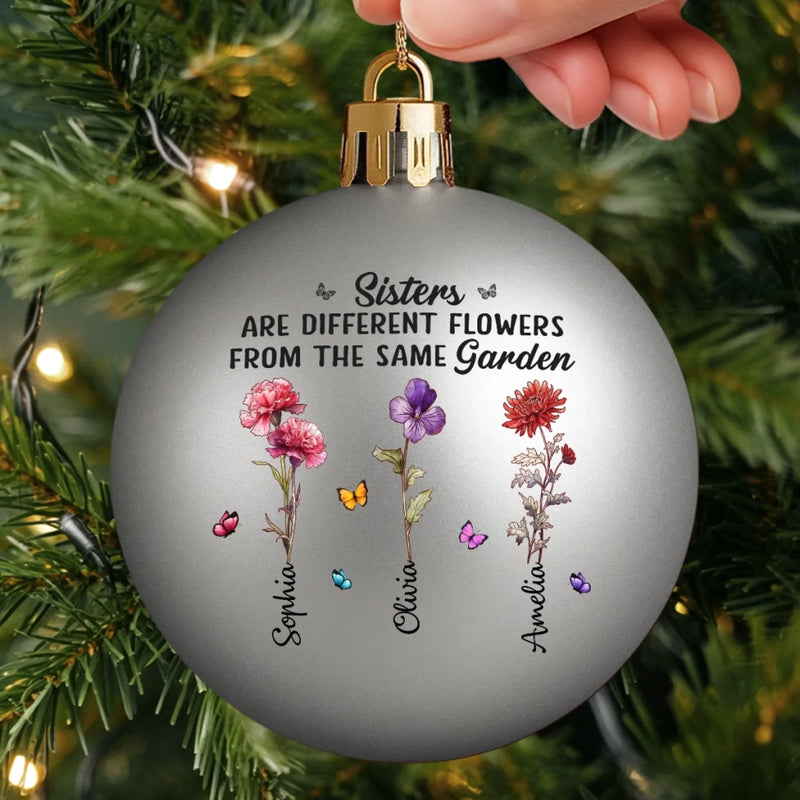 Custom Colored Ball Ornament - Personalized Best Friend Christmas Birthday Gifts For Women, Besties, Sisters, BFF - Besties Bring Sunshine Every Day