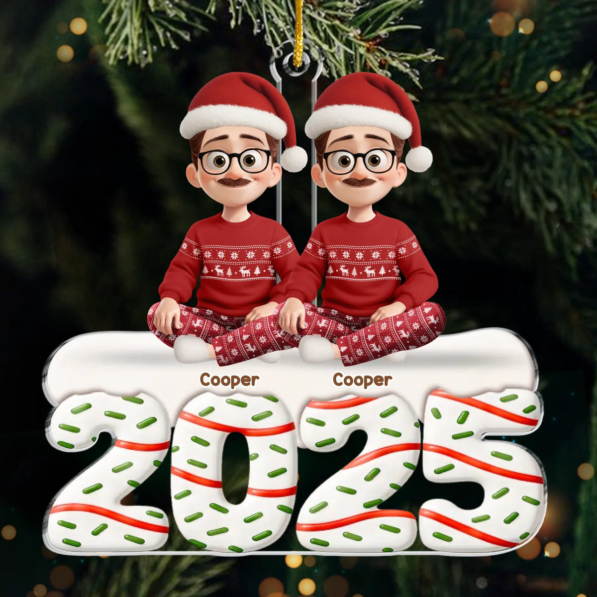 Custom Acrylic Ornament - Personalized Christmas Birthday Gifts For Family, Dog Cat Lovers - Happiness Baked Into Every Moment