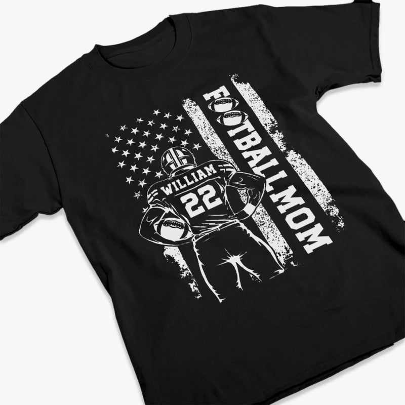 Upload Photo Senior Football Mama T-shirt, Hoodie - Personalized Birthday Football Gifts For Mom, Football Lovers, NFL Fans, Sport Lovers - 2025 Senior Football With Kid Photos