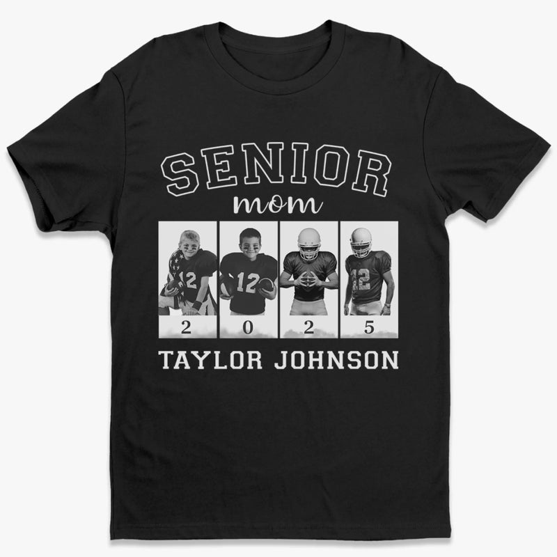 Upload Photo Senior Football Mama T-shirt, Hoodie - Personalized Birthday Football Gifts For Mom, Football Lovers, NFL Fans, Sport Lovers - 2025 Senior Football With Kid Photos