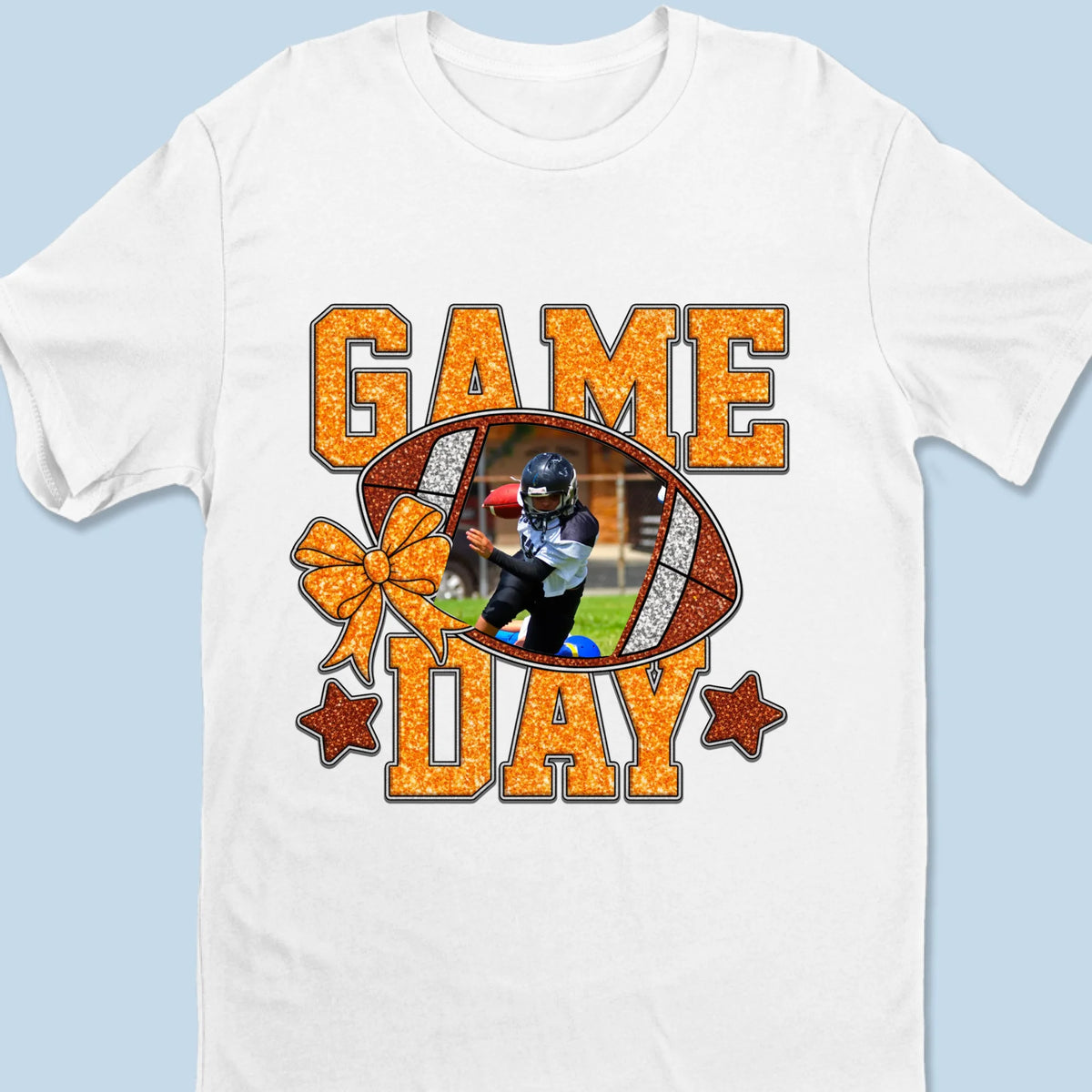 Upload Photo Football Cheer GameDay T-shirt, Hoodie - Personalized Birthday Football Gifts For Mom, American Football Players, Football Lovers, NFL Fans, - American Football Senior GameDay