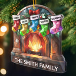 Custom Acrylic Ornament - Personalized Christmas Birthday Gifts For Mom, Dad, Kids - Love Makes A Family