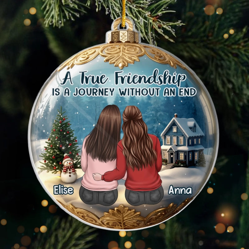Custom Acrylic Ornament - Personalized Best Friend Christmas Birthday Gifts For Women, Besties, Sisters, BFF - Season Of Friendship