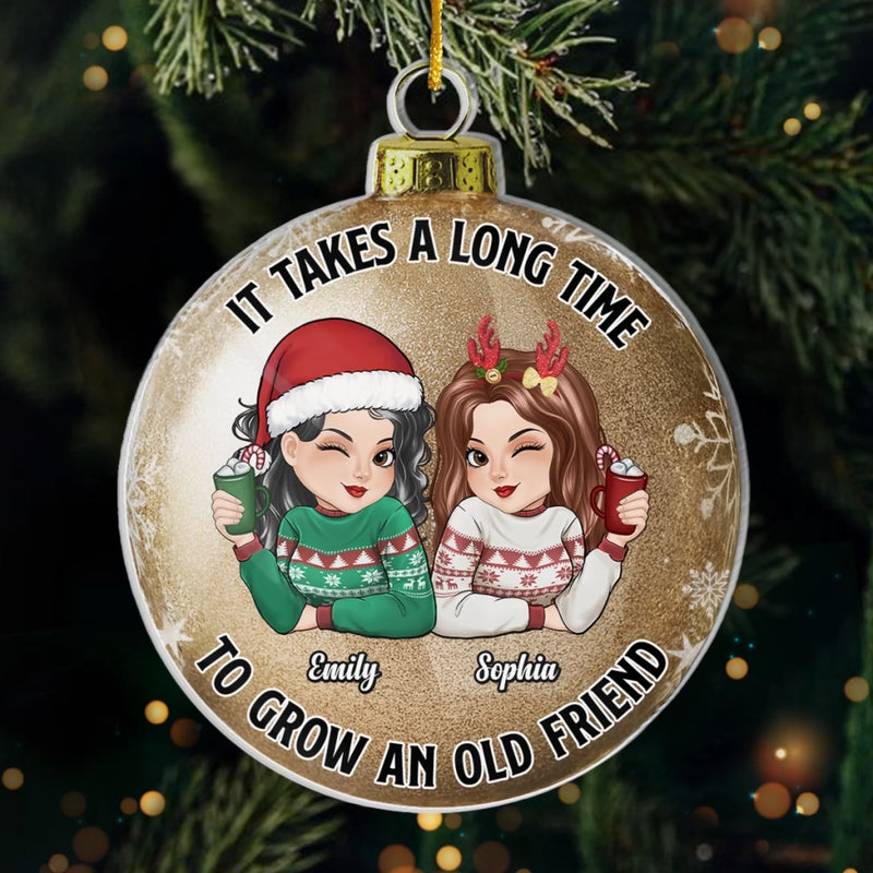 Custom Acrylic Ornament - Personalized Best Friend Christmas Birthday Gifts For Women, Besties, Sisters, BFF - Besties Forever No End