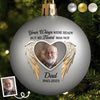 Custom Photo Colored Ball Ornament - Personalized Christmas Memorial Sympathy Gifts For Loss Of Mom, Dad - Love Never Fades Away