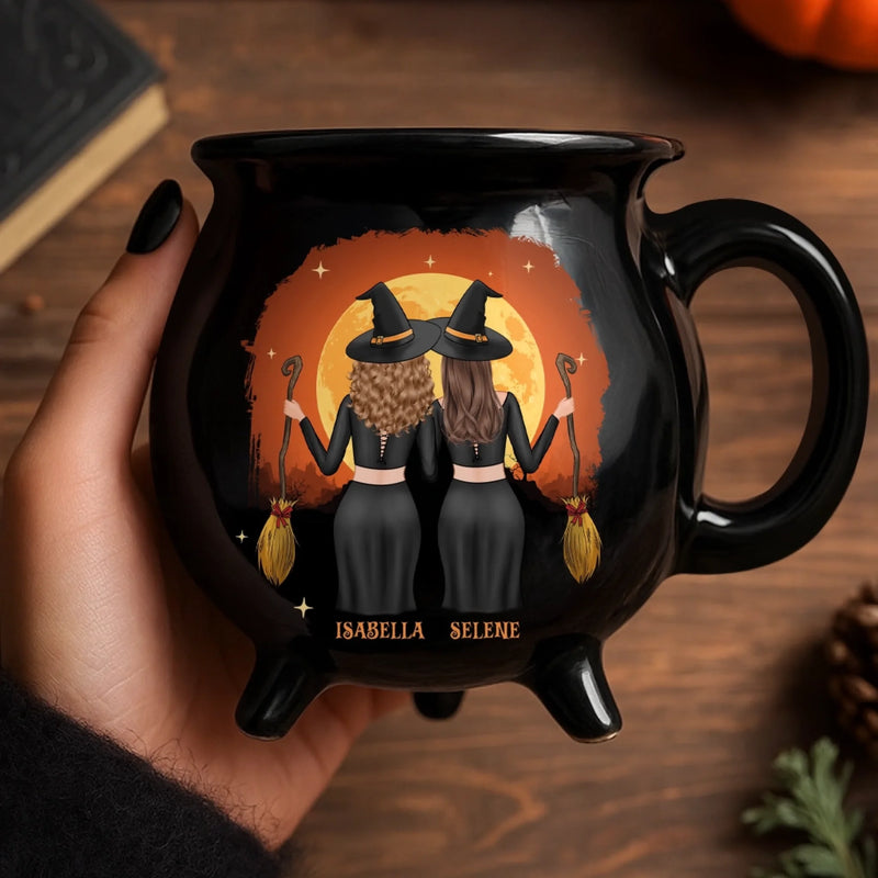 Custom 12oz Ceramic Cauldron Coffee Mug - Personalized Halloween Witchy Gifts For Besties, Sisters, BFF, Family, Yourself - Best Witches Forever
