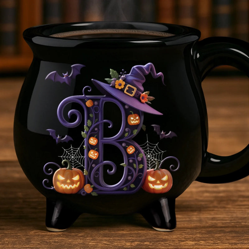 Custom 12oz Ceramic Cauldron Coffee Mug - Personalized Halloween Witchy Gifts For Besties, Sisters, BFF, Family, Yourself - Brew And Boo