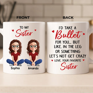 Custom Mug - Personalized Best Friend Birthday Gifts For Women, Besties, Sisters, BFF - Bestie Smiles Brighten Every Day