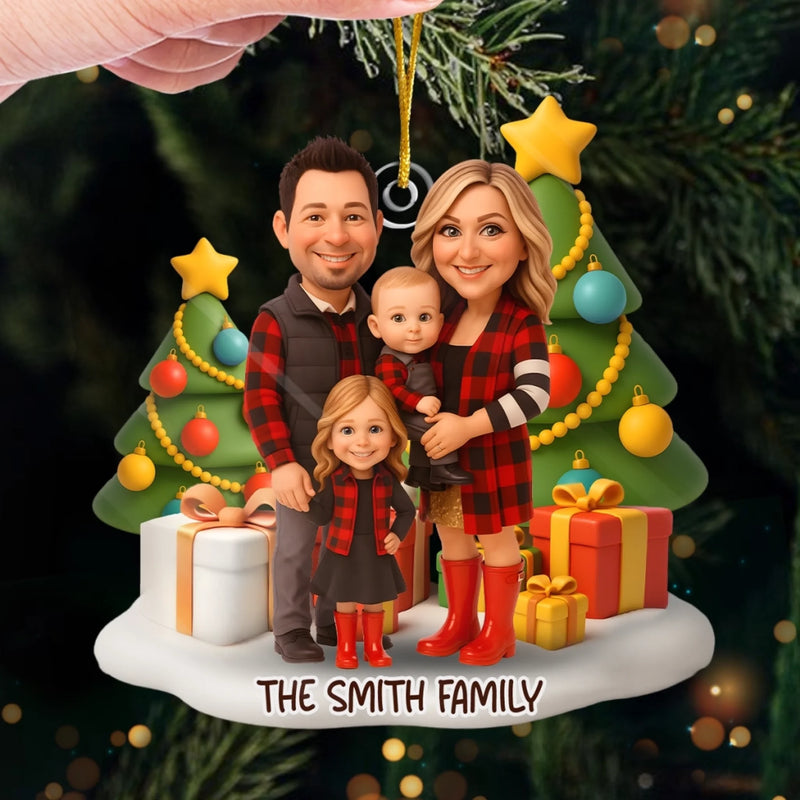 Custom Photo Acrylic Ornament - Personalized Christmas Birthday Gifts For Mom, Dad, Brother, Sister, Kids - Christmas Chaos, Family Bliss