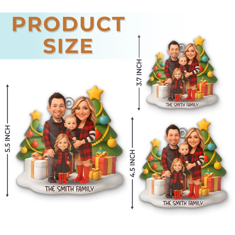 Custom Photo Acrylic Ornament - Personalized Christmas Birthday Gifts For Mom, Dad, Brother, Sister, Kids - Christmas Chaos, Family Bliss