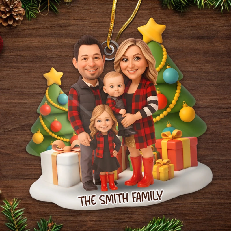 Custom Photo Acrylic Ornament - Personalized Christmas Birthday Gifts For Mom, Dad, Brother, Sister, Kids - Christmas Chaos, Family Bliss