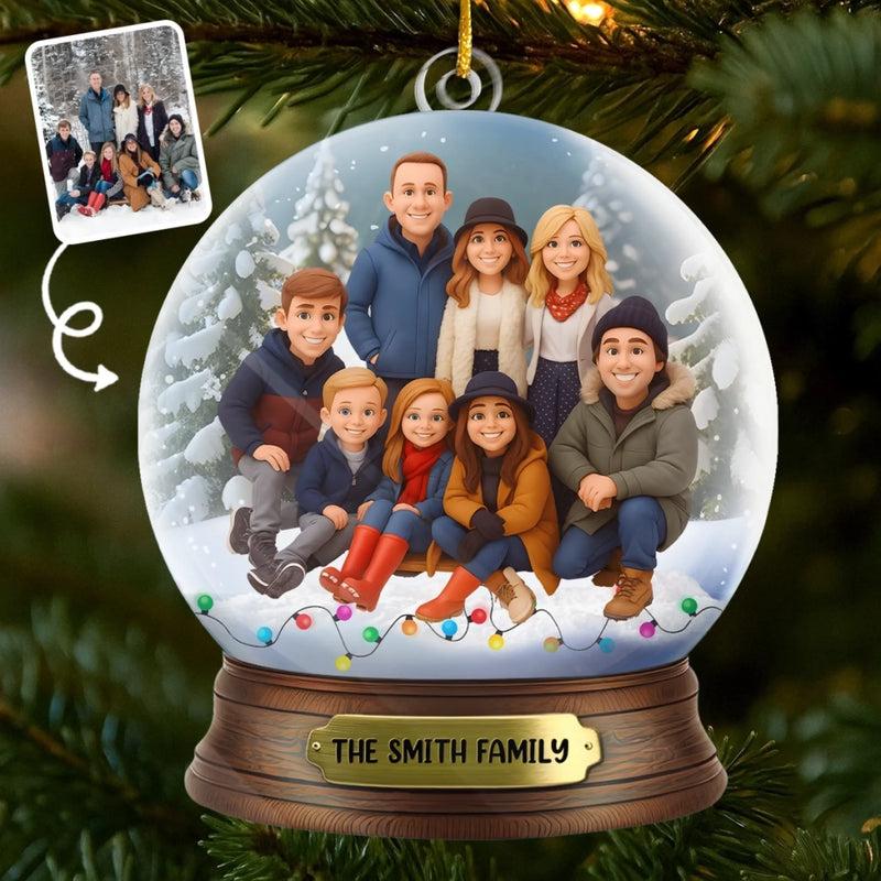 Custom Photo Acrylic Ornament - Personalized Christmas Birthday Gifts For Mom, Dad, Brother, Sister, Kids - Family Nights, Twinkling Lights