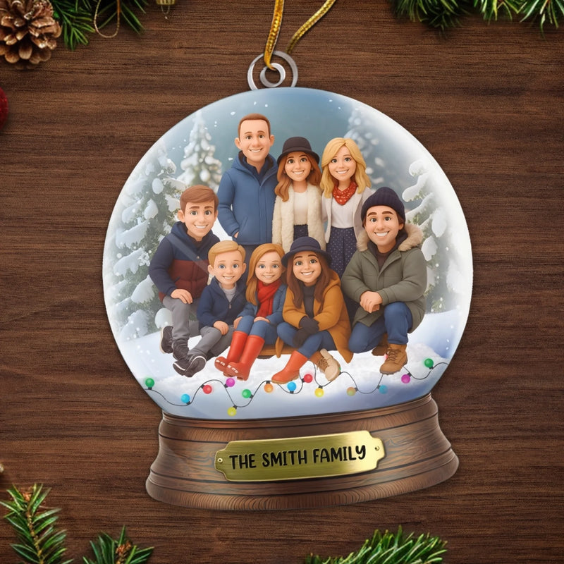 Custom Photo Acrylic Ornament - Personalized Christmas Birthday Gifts For Mom, Dad, Brother, Sister, Kids - Family Nights, Twinkling Lights