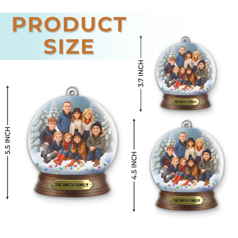 Custom Photo Acrylic Ornament - Personalized Christmas Birthday Gifts For Mom, Dad, Brother, Sister, Kids - Family Nights, Twinkling Lights