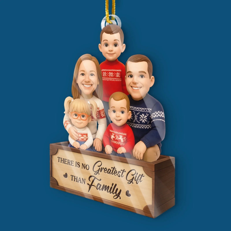 Custom Photo Acrylic Ornament - Personalized Christmas Birthday Gifts For Mom, Dad, Brother, Sister, Kids - The Best Present Is Us Together