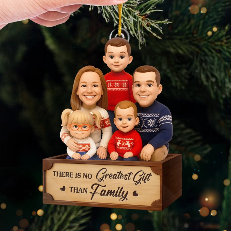 Custom Photo Acrylic Ornament - Personalized Christmas Birthday Gifts For Mom, Dad, Brother, Sister, Kids - The Best Present Is Us Together