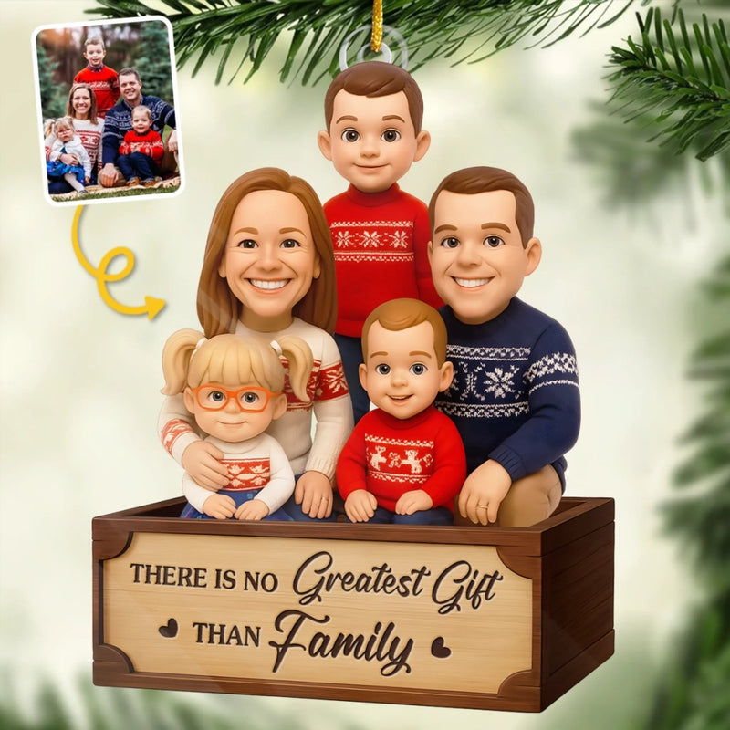 Custom Photo Acrylic Ornament - Personalized Christmas Birthday Gifts For Mom, Dad, Brother, Sister, Kids - The Best Present Is Us Together