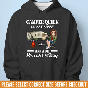 Custom Unisex T-shirt, Premium T-shirt, Hoodie - Personalized Birthday Camping Gifts For Campers - Queen Of The Campsite