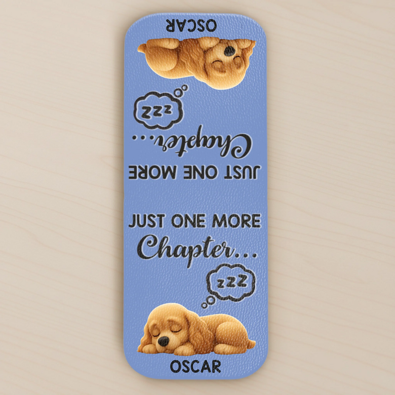 Custom Leather Magnetic Bookmark - Personalized  Bookish Gifts For Book Lovers, Bookworms, Dog Dad And Mom - Happiness Is Another Chapter
