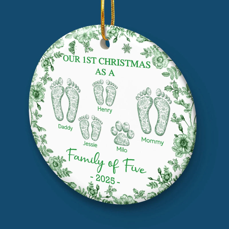 Custom Ceramic Ornament - Personalized Christmas Birthday Gifts For Mom, Dad, Kids - Love Wrapped In Christmas Joy
