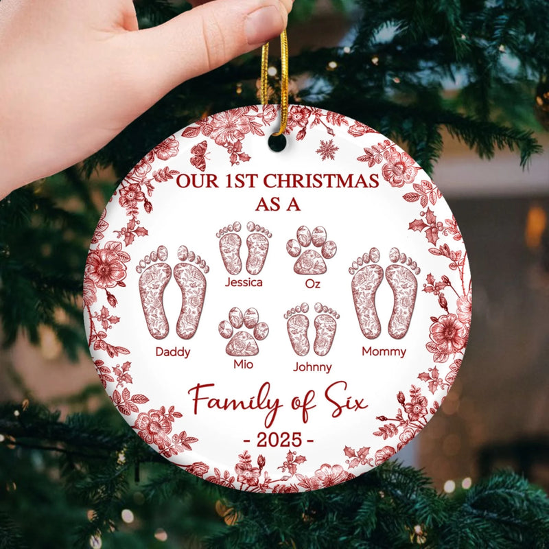 Custom Ceramic Ornament - Personalized Christmas Birthday Gifts For Mom, Dad, Kids - Love Wrapped In Christmas Joy