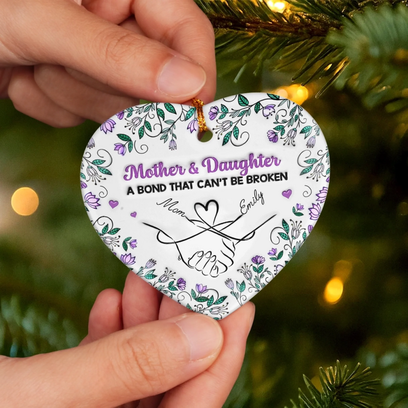 Custom Ceramic Ornament - Personalized Birthday Gifts For Mom, Daughter - Always My Daughter, Forever My Friend