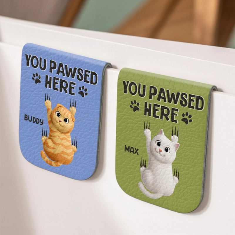 Custom Leather Magnetic Bookmark - Personalized  Bookish Gifts For Book Lovers, Bookworms, Cat Mom And Dad - Lost In Chapters