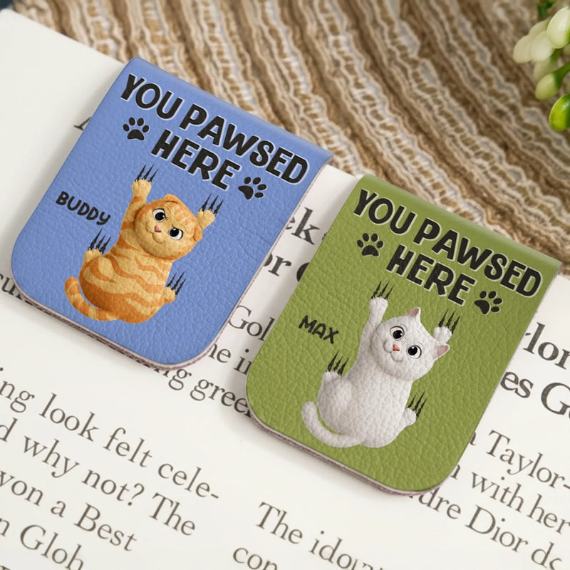 Custom Leather Magnetic Bookmark - Personalized  Bookish Gifts For Book Lovers, Bookworms, Cat Mom And Dad - Lost In Chapters