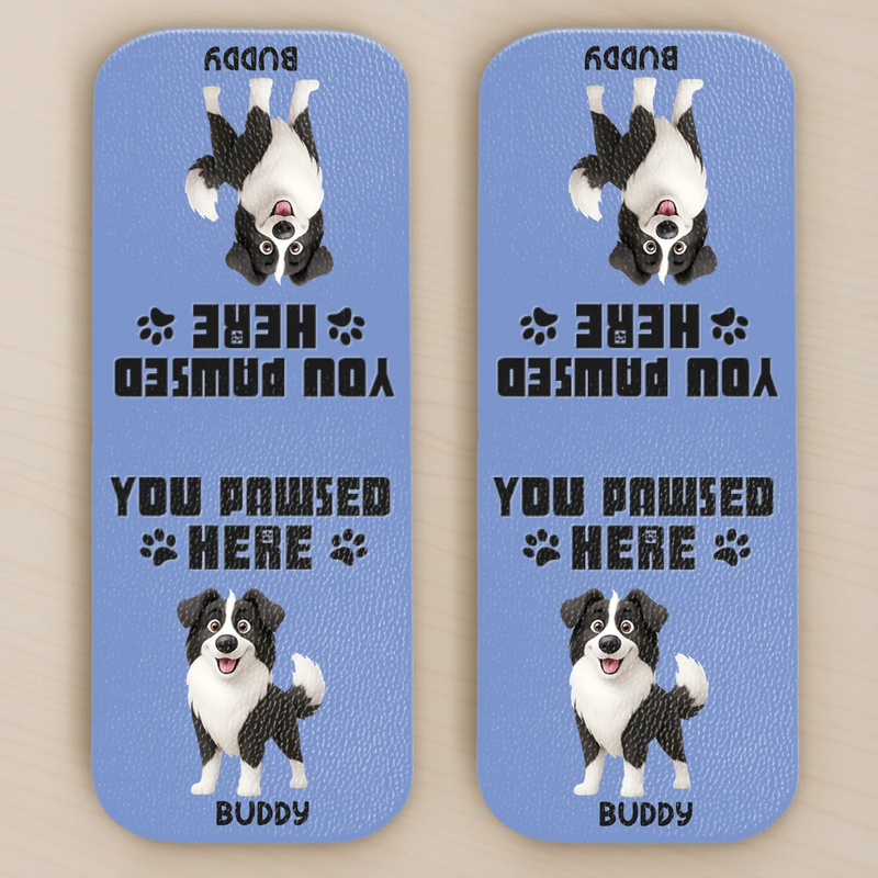 Custom Leather Magnetic Bookmark - Personalized  Bookish Gifts For Book Lovers, Bookworms, Dog Dad And Mom, Cat Owners - Where Stories Pause