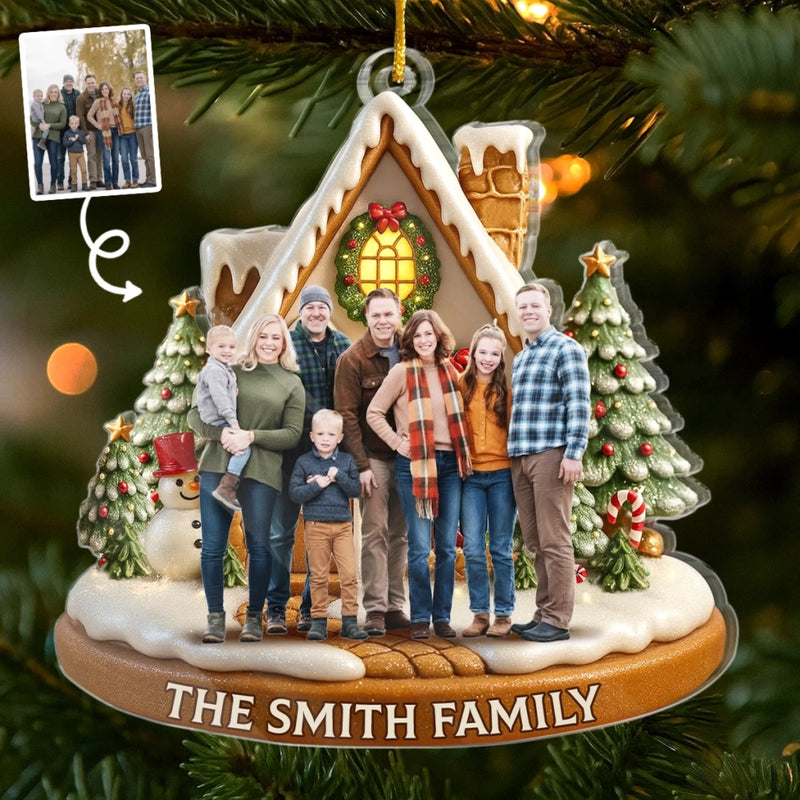Custom Photo Acrylic Ornament - Personalized Christmas Birthday Gifts For Mom, Dad, Brother, Sister, Kids - Christmas Sparkles With Love At Home