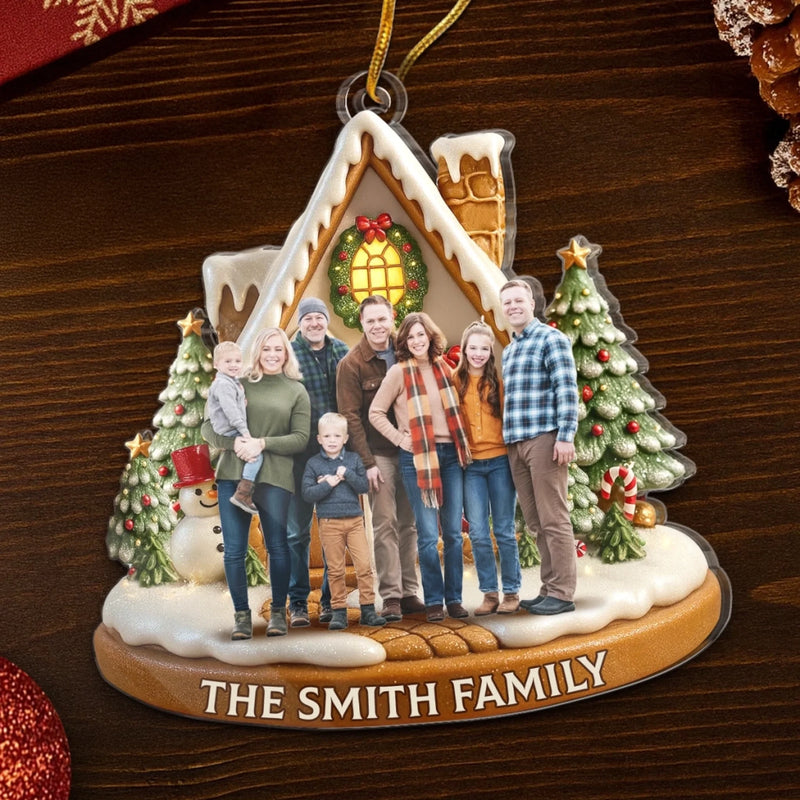 Custom Photo Acrylic Ornament - Personalized Christmas Birthday Gifts For Mom, Dad, Brother, Sister, Kids - Christmas Sparkles With Love At Home