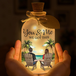 Custom Name Beach Couple Gifts - Personalized LED Jar Light